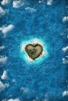 Island in the shape of a heart photo