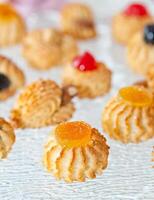 Almond pastries with candied photo