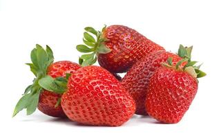 a group of strawberries on a white background photo