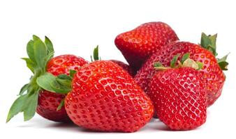 a group of strawberries on a white background photo