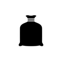 Sack icon. black glyph icon isolated on white background. vector