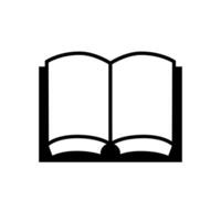 Open book black glyph icon. isolated on white. vector