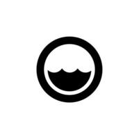 Waves trought ship porthole single black glyph icon. Travel by water. vector