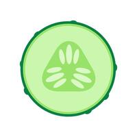 Cucumber slice icon. Flat color isolated. vector