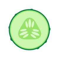 Cucumber slice icon. Flat color isolated. vector