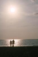 Evening time on the sea beach photo