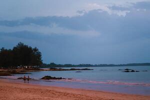 Evening time on the sea beach photo