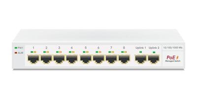 Professional network industrial gigabit switch isolated on white background with RJ45 Modular plugs for solid Cat5, Cat5e, CAT6 Ethernet Cable connecters. vector