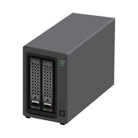 3D network attached storage on white background. vector