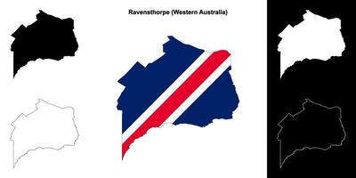 Ravensthorpe blank outline map set vector