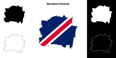 Moorabool blank outline map set vector