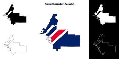 Fremantle blank outline map set vector