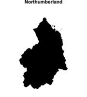 Northumberland blank outline map vector