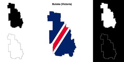 Buloke blank outline map set vector