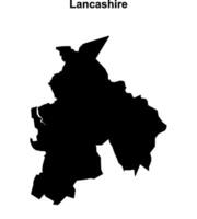 Lancashire blank outline map vector