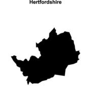 Hertfordshire blank outline map vector