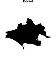 Dorset blank outline map vector