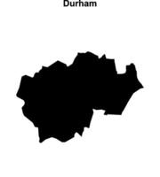 Durham blank outline map vector