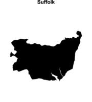 Suffolk blank outline map vector