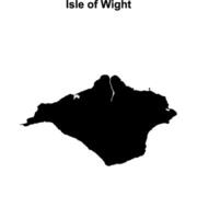 Isle of Wight blank outline map vector