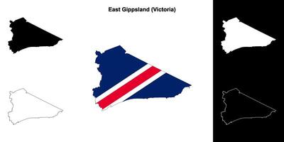 East Gippsland blank outline map set vector