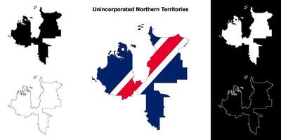 no incorporado del Norte territorios blanco contorno mapa conjunto vector