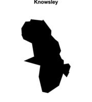 Knowsley blank outline map vector