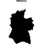 Wiltshire blank outline map vector