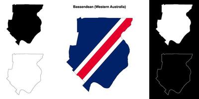 Bassendean blank outline map set vector