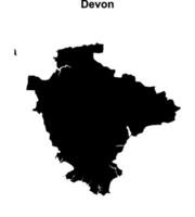 Devon blank outline map vector