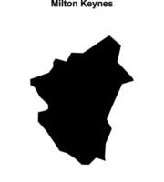 Milton Keynes blank outline map vector