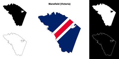 Mansfield blank outline map set vector