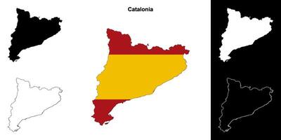 Catalonia outline map vector