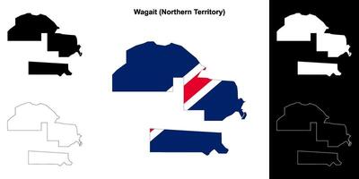 Wagait blank outline map set vector