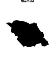 Sheffield blank outline map vector