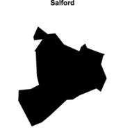 Salford blank outline map vector