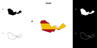 Ceuta contorno mapa vector