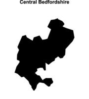 Central Bedfordshire blank outline map vector