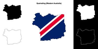 Quairading blank outline map set vector