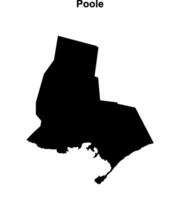 Poole blank outline map vector