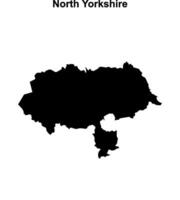 North Yorkshire blank outline map vector