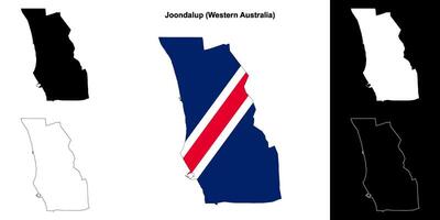 Joondalup blank outline map set vector