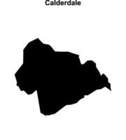 Calderdale blank outline map vector