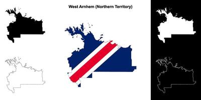 West Arnhem blank outline map set vector