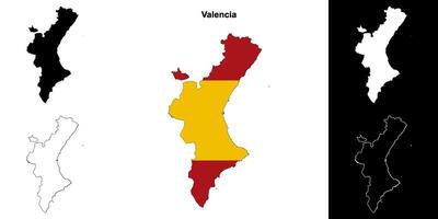 Valencia contorno mapa vector