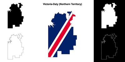 Victoria-Daly blank outline map set vector