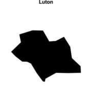 Luton blank outline map vector