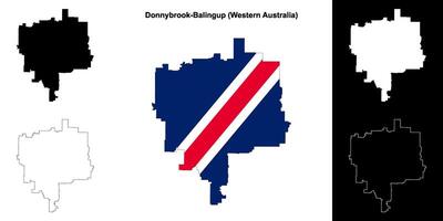 Donnybrook-Balingup blank outline map set vector