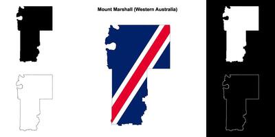 Mount Marshall blank outline map set vector