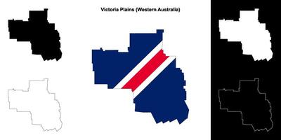 Victoria Plains blank outline map set vector